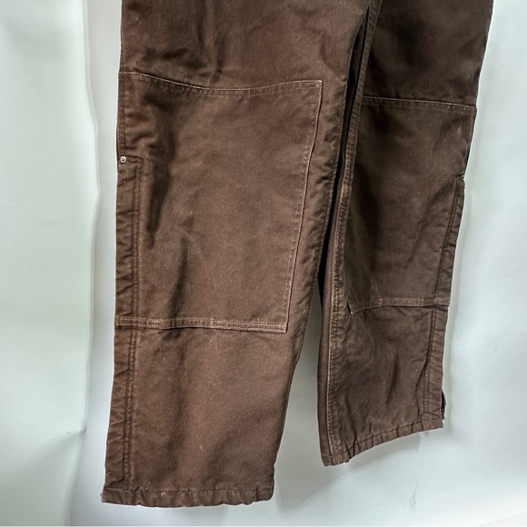 CARHARTT Overalls Mens 46x30 R27 Insulated Bib Duck Carpenter Double Knee Brown - Picture 6 of 10